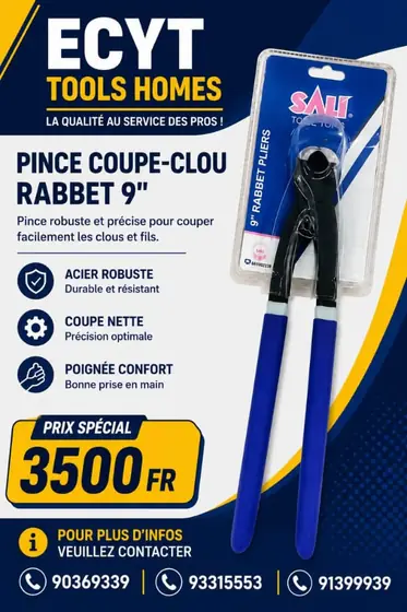 Pince coupe-clou Rabbet 9 pouces SALI