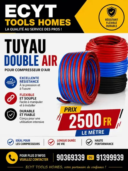 Tuyau double pour compresseur d’air