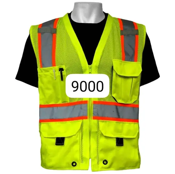 Gilet de sécurité jaune multipoches