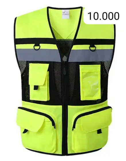 Gilet de sécurité jaune à bandes grises
