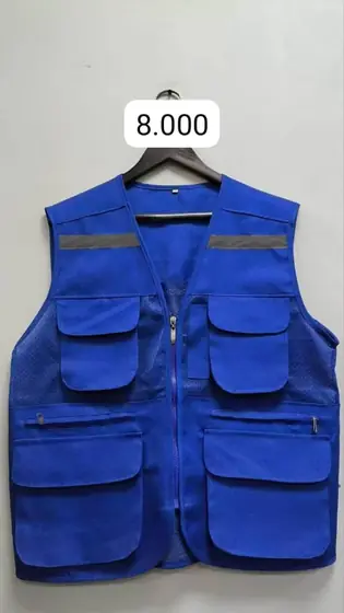 Gilet de travail bleu multipoches