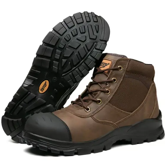 Chaussures de sécurité en cuir marron