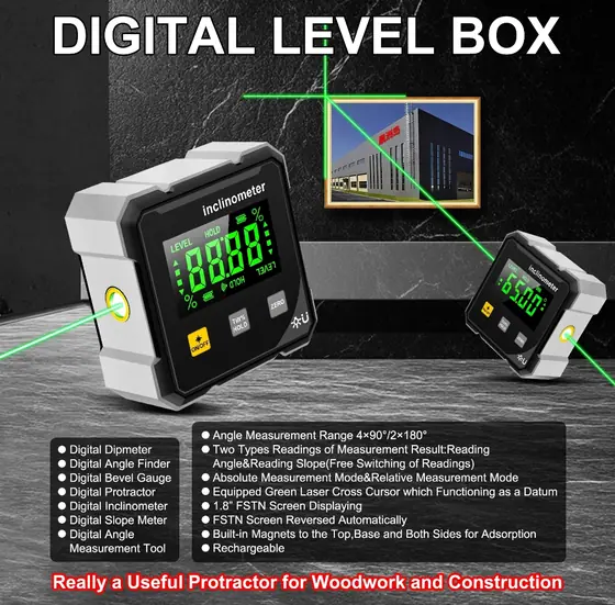 Niveau laser digital à croix verte