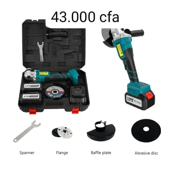 Coffret meuleuse sans fil avec disques et accessoires
