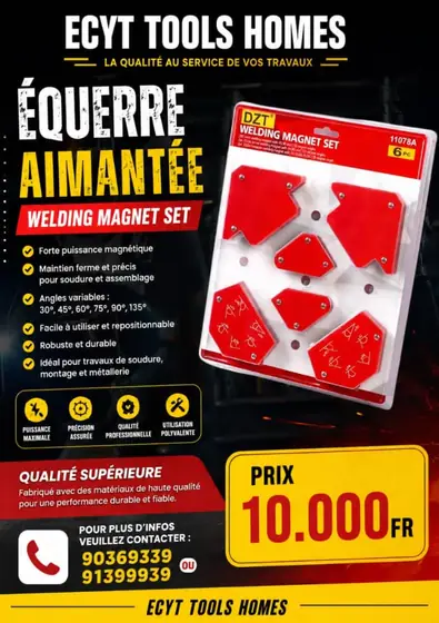 Jeu d’équerres aimantées pour le soudage