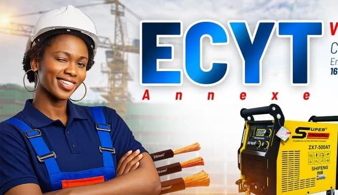 ECYT Annexe, vente d’équipements industriels. Contact : 90 36 93 39, 99 98 40 40, 93 31 55 53. Email yawovi@ecytouglo.com. 16 BP 229 Lomé, Togo.