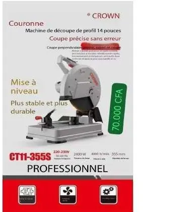Tronçonneuse à métaux CT11-355S Crown, vendu chez ECYT à Lomé